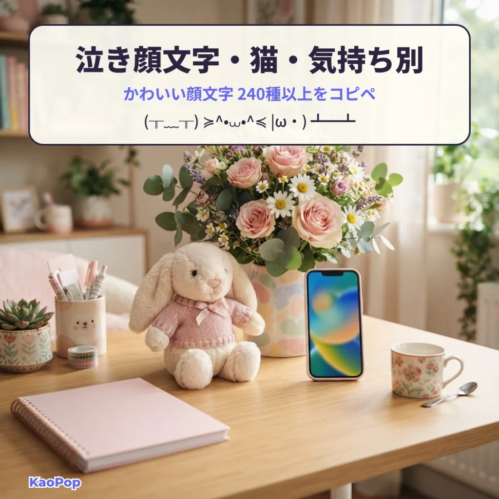 泣き顔文字や猫の顔文字など気持ち別のかわいい顔文字一覧 KaoPop