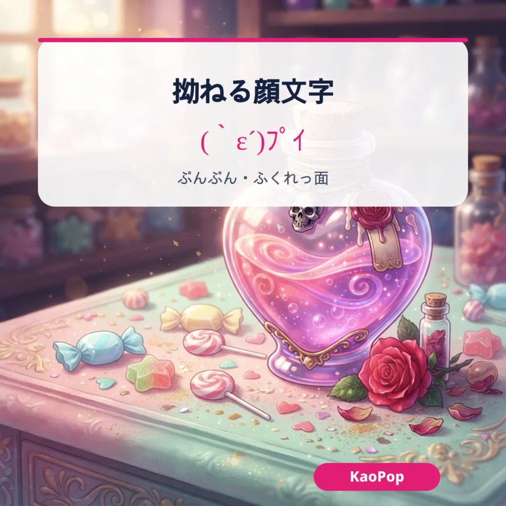 拗ねる顔文字の一覧：ぷんぷんとふくれっ面